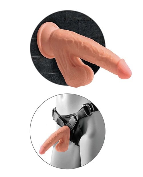 King Cock Plus 7" Triple Density Cock with Swinging Balls - Tan by Pipedream Products (Part No. 573022), view 2