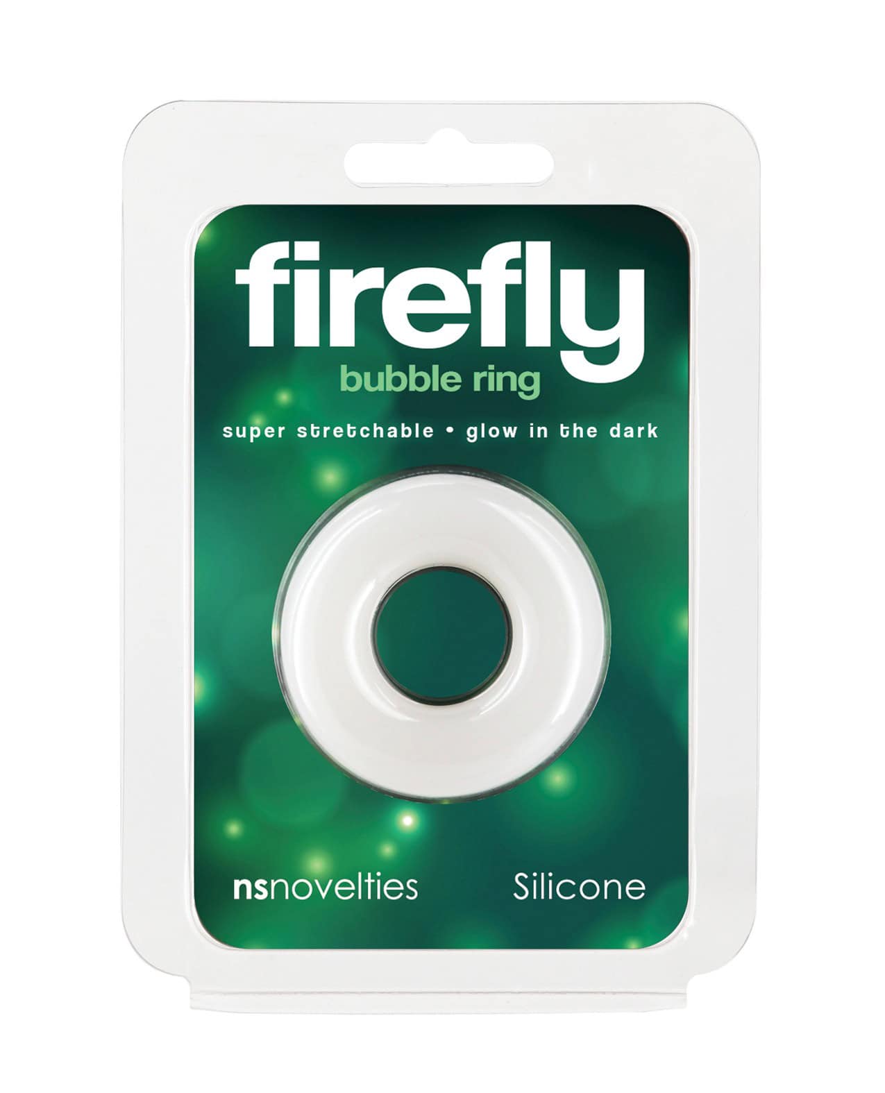 Firefly Glow-in-the-Dark Bubble Cock Ring - Small White Silicone from NS Novelties