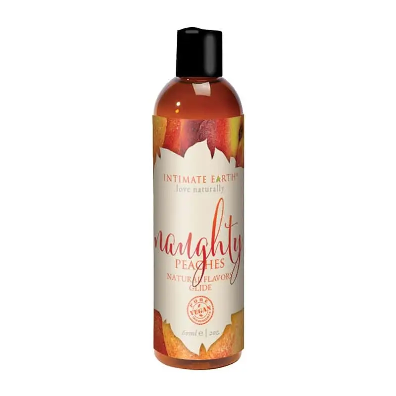 Intimate Earth Naughty Nectarines Natural Flavors Glide – 2 oz Edible Lubricant by New Earth Trading LLC