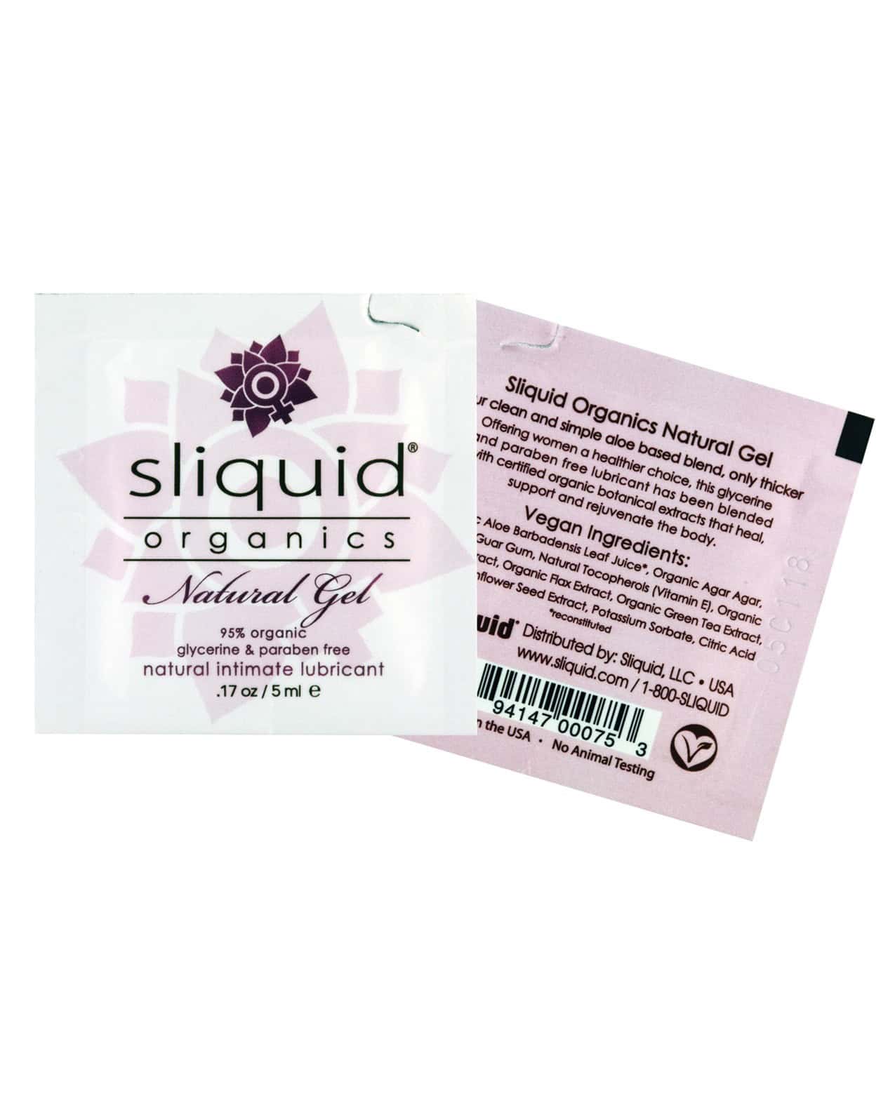 Sliquid Organics Natural Lubricant Gel - 0.17 oz Pillow Pack, view 2