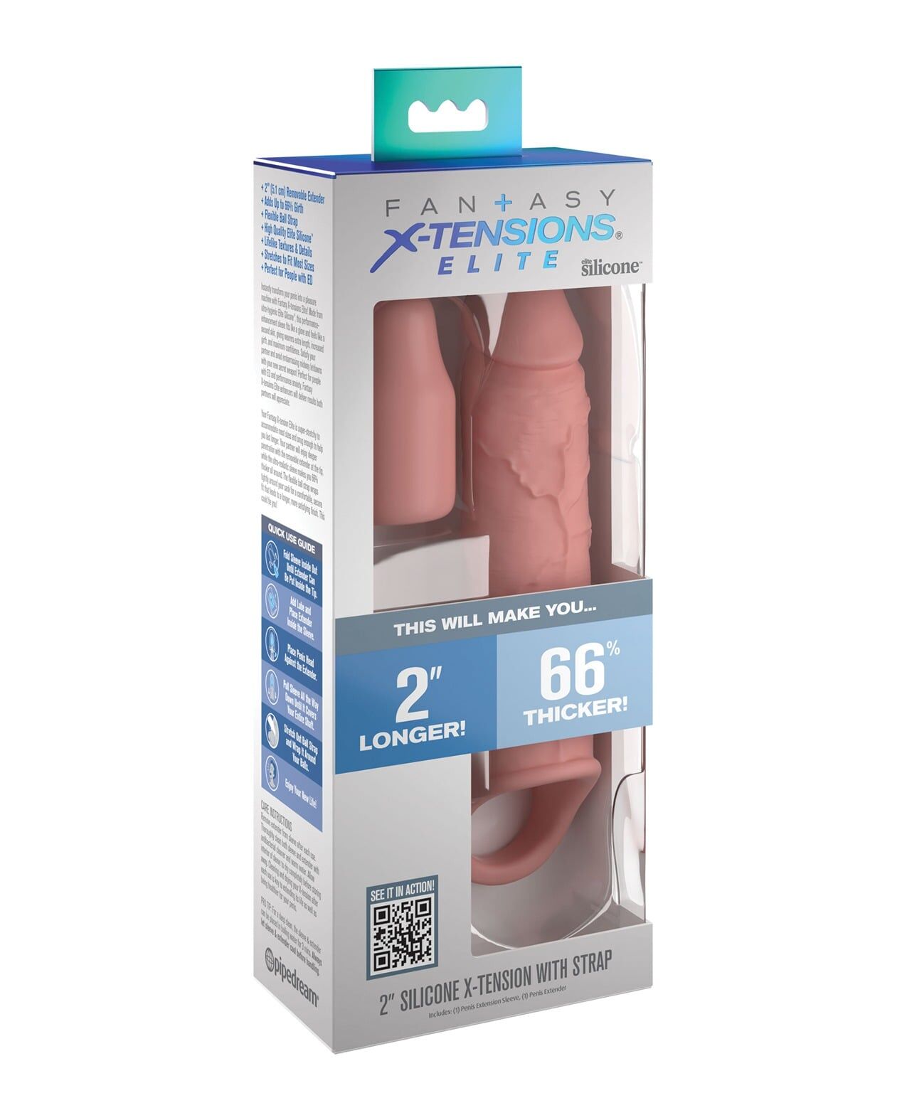 Fantasy X-tensions Elite 6-inch Penis Enhancement Sleeve with Strap by Pipedream Products