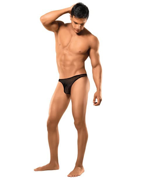 Male Power Stretch Net Pouch Thong Black S/M – Comfortable and Supportive Lingerie for Men - Image 4