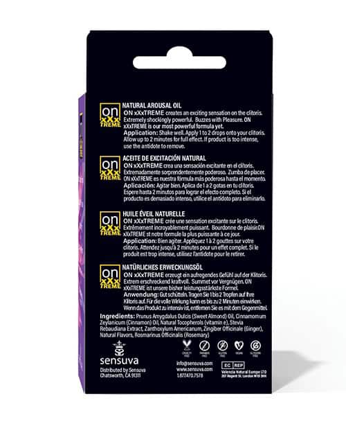 On XXXtreme Arousal Oil Medium Box – Sensuva & Valencia Naturals, 5 ml (2 Bottles) - Image 6